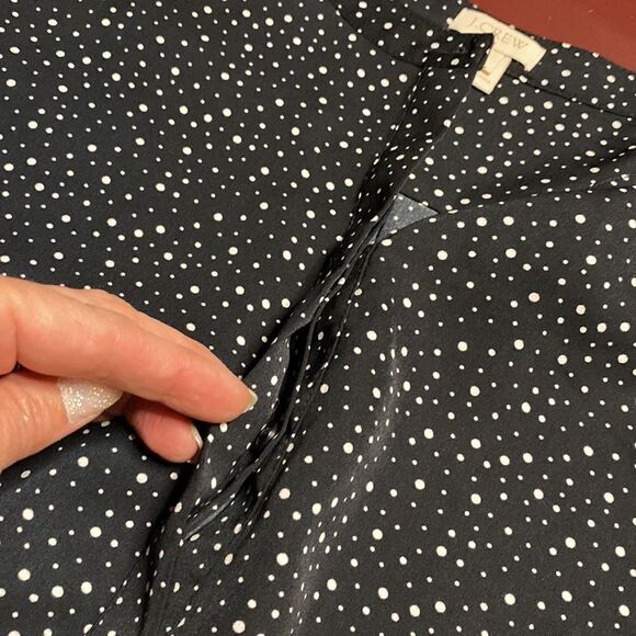 J. CREW Black White Dots Tunic Style Blouse - Picture 6 of 9